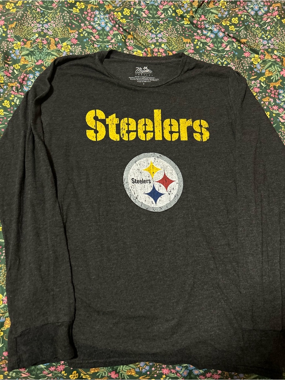 NFL Pittsburgh Steelers Long Sleeve Majestic Tshirt Sz Large